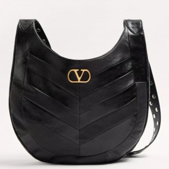 Valentino Hoboho Hobo Bag in Black Nappa Leather