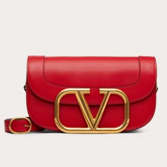 Valentino Supervee Crossbody Bag In Red Leather Valentino Supervee Crossbody Bag In Red Leather