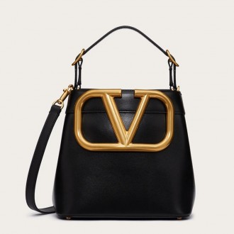 Valentino Supervee Top Handle Bag In Black Calfskin Valentino Supervee Top Handle Bag In Black Calfskin