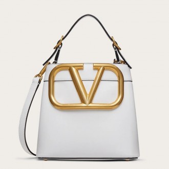 Valentino Supervee Top Handle Bag In White Calfskin Valentino Supervee Top Handle Bag In White Calfskin