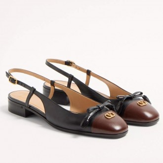 Valentino Valet Du Roi Slingback Ballerina in Black Lambskin
