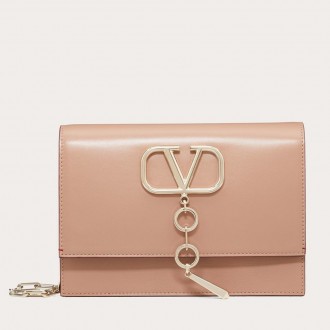 Valentino Vcase Small Chain Bag In Nude Calfskin Valentino Vcase Small Chain Bag In Nude Calfskin