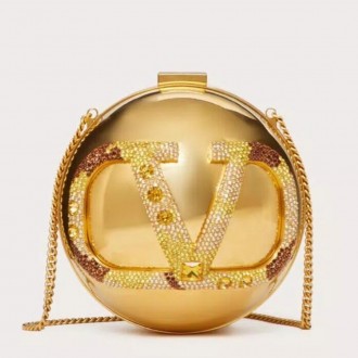 Valentino VLogo Signature Spherical Metal Minaudiere Valentino VLogo Signature Spherical Metal Minaudiere