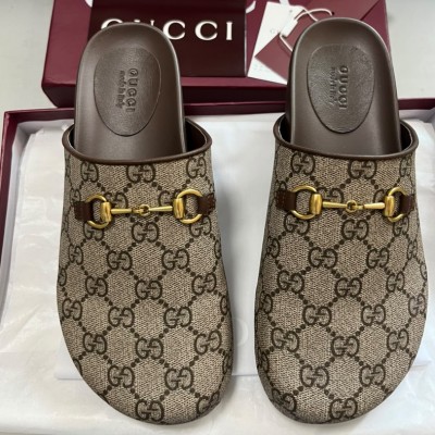 Gucci Mule Sandals Shoes Brown Monogram GMSSBM16